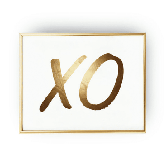 Framed XO Gold Foil Wall Print