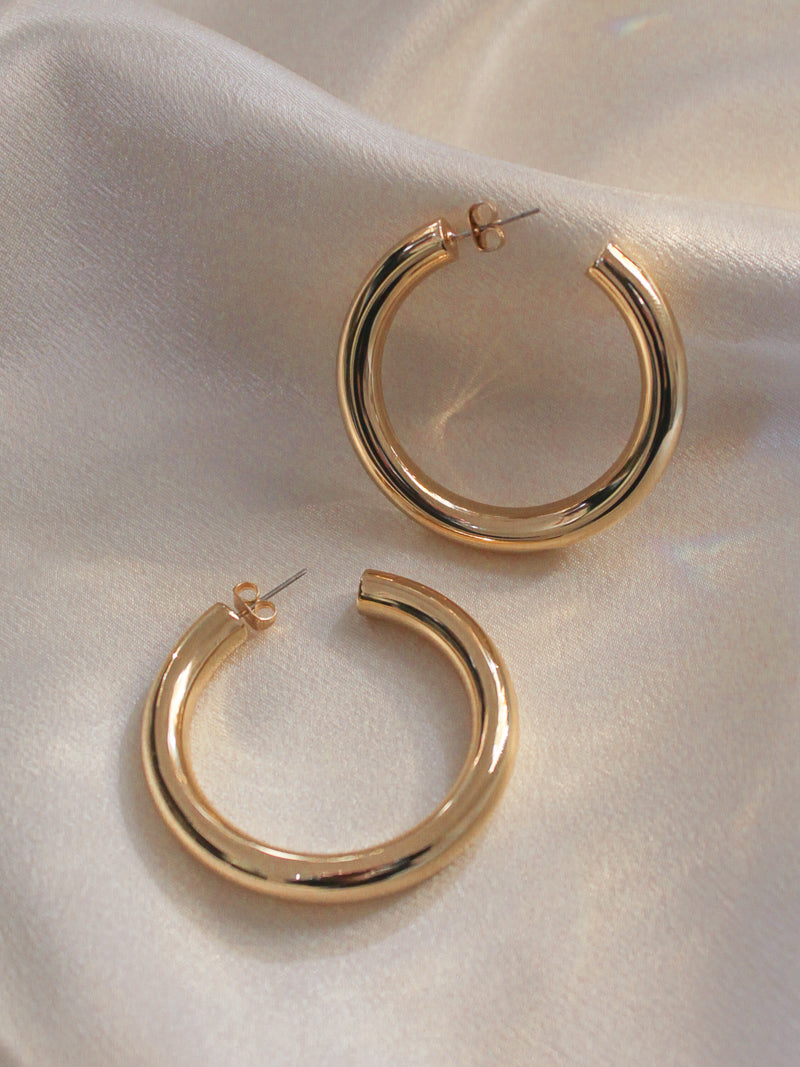 Gold Hoop Earrings / Tarnish Resistant