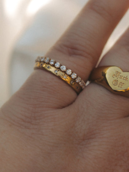 Tennis Chain Ring by Jurate