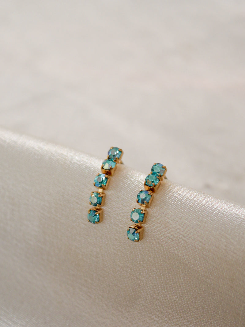 Blue Dangle Stud Earring 