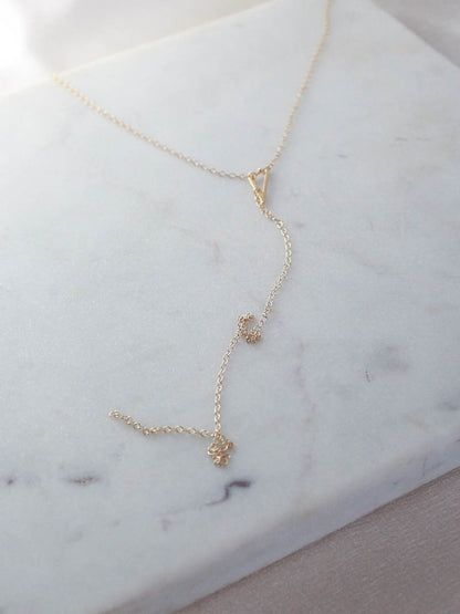 Dainty Gold Vermeil Lariat | Pi Collection