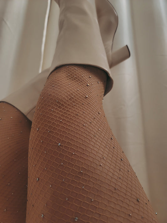 Rhinestone Fishnet Tights